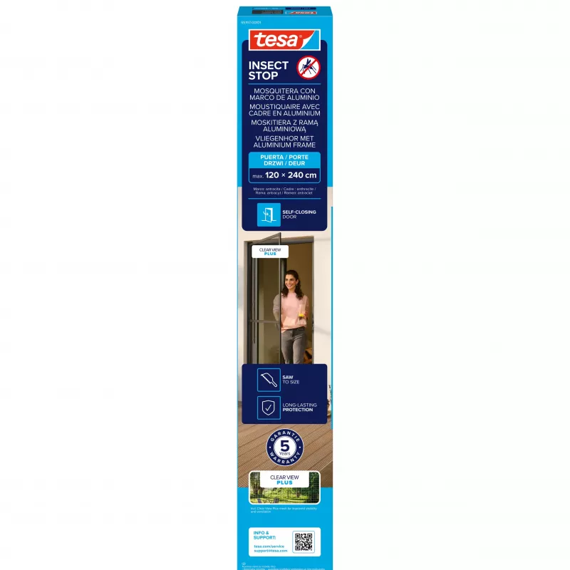 tesa Insect Stop Anthrazit Insektenschutz-Tür 1,2 x 2,4 m 55197-00101-00