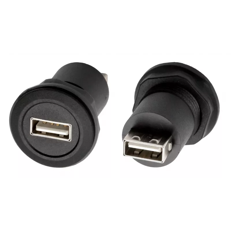 EXSYS EX-49212 USB 2.0 Einbauadapter, USB-A Buchse zu USB-A Buchse, Schwarz