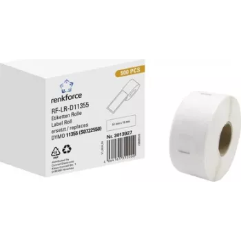 Renkforce RF-6027854 Kompatible DYMO 11355 Adressetiketten 51 x 19 mm Weiß Papier Permanent Klebend 500 Etiketten/Rolle