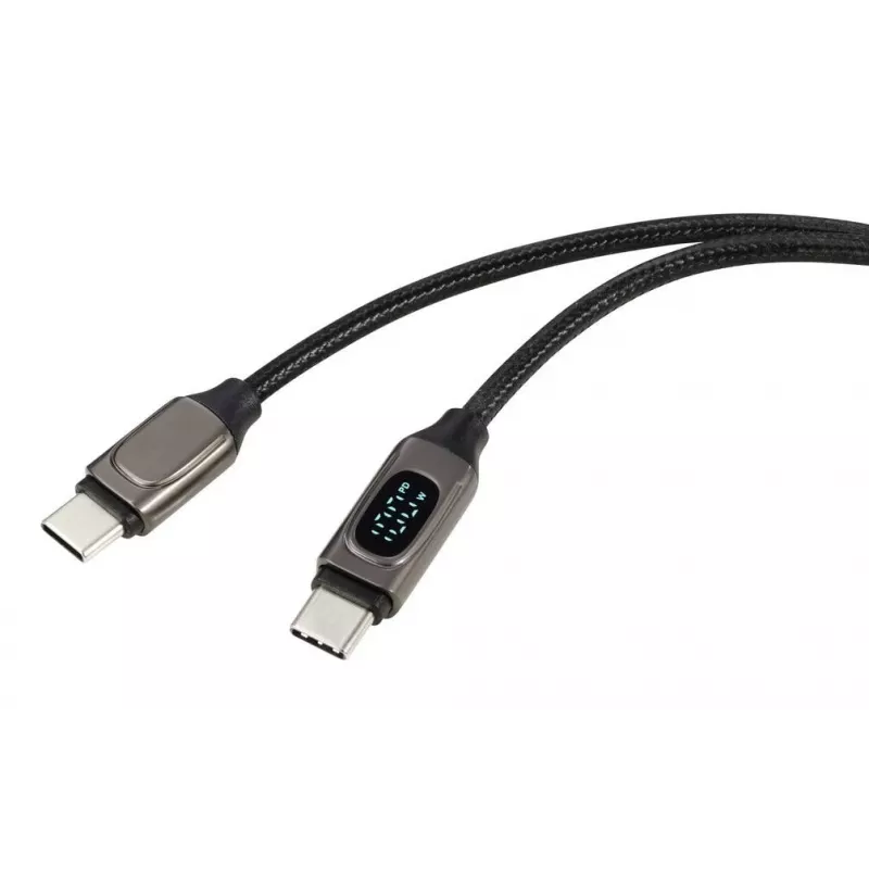 Renkforce USB-C auf USB-C Kabel 2.0, 2 m, Silber (Metallic) RF-6249498