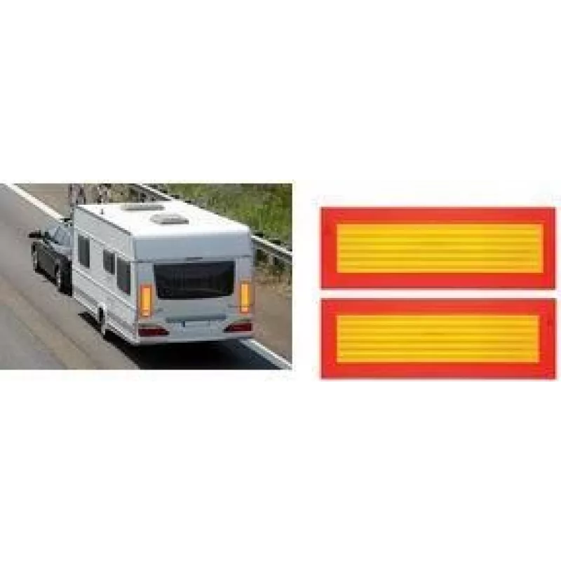 IWH ECE 70 Heckmarkierungstafel Orange Fluoreszierend Gelb Reflektierend 565 x 195 mm 097607