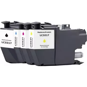 Renkforce RF-6952440 Kompatible Tintenpatronen-Kombipackung für Brother LC-3217 Serie (Schwarz, Cyan, Magenta, Gelb, 4er-Pack)