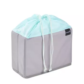 keeeper nea Obst- und Gemüsebeutel, 9 Liter, Grau/Aquamarine, Kordelzug, Faltbar, Lebensmittelecht, 1 Stück 1229562400000