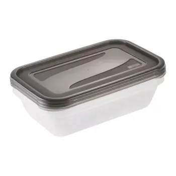 keeeper fredo fresh Aufbewahrungsbehälter-Set, 3 x 2,4 L, rechteckig, transparent mit grauen Deckeln 3067982700000