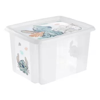 keeeper Aufbewahrungsbox karolina Stitch, 30 Liter drehbare/stapelbare Box mit Deckel, PP, Transparent, 1 Stück 1223800131900