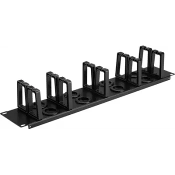 Renkforce RF-7116968 19 inch Rack-Kabelmanagement-Panel 2U 360° drehbare Kabelhalterungen Schwarz