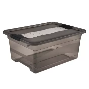 keeeper Cornelia Aufbewahrungsbox, 12 L, Kristallgrau Transparent, mit Schiebedeckel 1094182700000