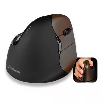 Evoluent VerticalMouse 4 Small Wireless Laser-Maus für die rechte Hand, Schwarz/Silber 500793