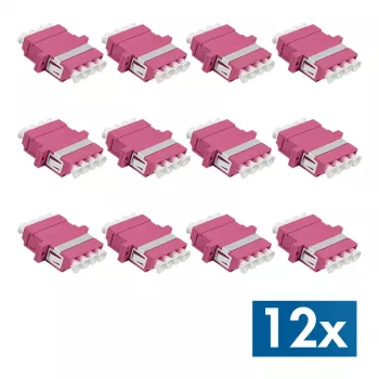 LogiLink LC-Duplex Quad LWL-Kupplungsset, Violett, 12-teilig FA04LC7