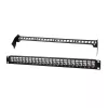 LogiLink PrimeLine 24-Port geschirmtes Cat.6A Keystone Patch Panel, 19 Zoll 1U, Schwarz (RAL9005), 24x Keystone Module enthalten NK5001