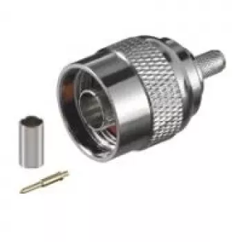 Wentronic Goobay N-Typ Crimpstecker für RG58 Kabel, 5,2 mm, Goldstift, 50 Ohm 11361