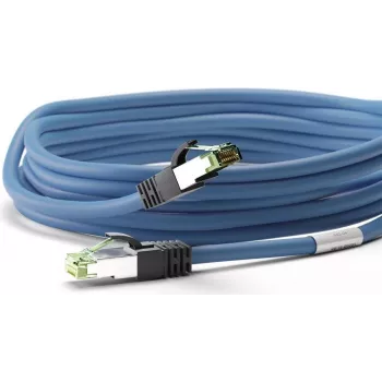 Wentronic 45657 Cat8.1 S/FTP Netzwerkkabel, RJ45, 0,25 m, Blau