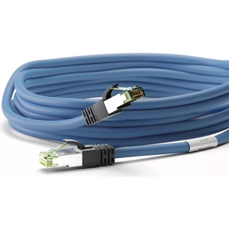 Wentronic 45657 Cat8.1 S/FTP Netzwerkkabel, RJ45, 0,25 m, Blau