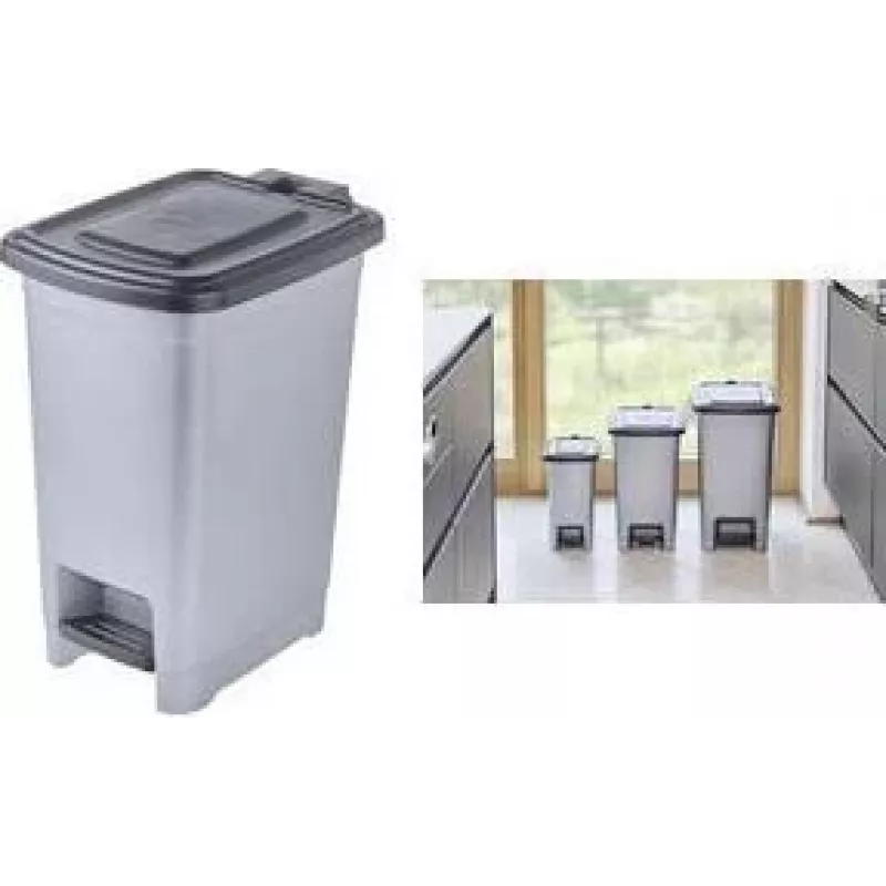 keeeper Olaf Tretabfalleimer, 25 Liter, Polypropylen, Hell Silber 1031416000000