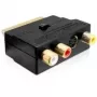 Wentronic Goobay SCART Adapter, SCART Stecker auf 3 RCA Buchse + 4-Pin Mini-DIN Buchse, Schwarz 50499
