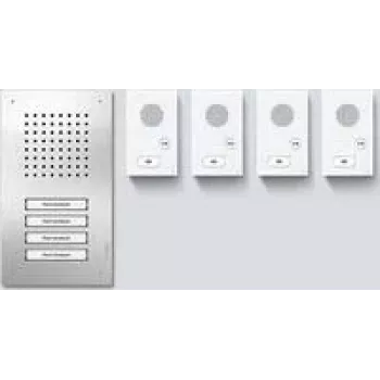 Siedle SET CLAB 850-4 E/W Audio-Set Classic Edelstahl/Weiß (210010048-00)