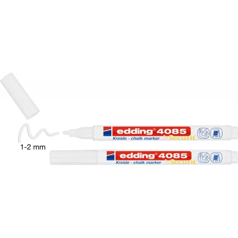 edding 4085/2W Kreidemarker weiß 1-2 mm 2er-Pack 4-4085-2-1049
