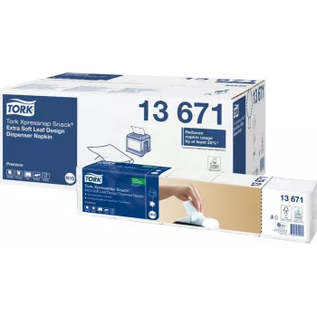 TORK Xpressnap Snack® Papierserviette 13671, 1-lagig Weiß, 200 Servietten pro Packung, 8 Packungen (1600 insgesamt)