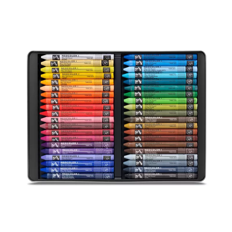 CARAN D'ACHE Neocolor I Wachsmalstifte, 40er-Set, Rund, Sortierte Farben, Papierhülle 7000.340