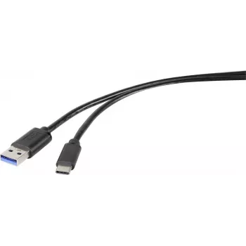 Renkforce RF-4599658 USB 3.2 Gen 1 Kabel, USB-A auf USB-C, 0,5 m, Schwarz