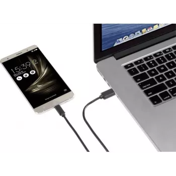 Renkforce RF-4599658 USB 3.2 Gen 1 Kabel, USB-A auf USB-C, 0,5 m, Schwarz