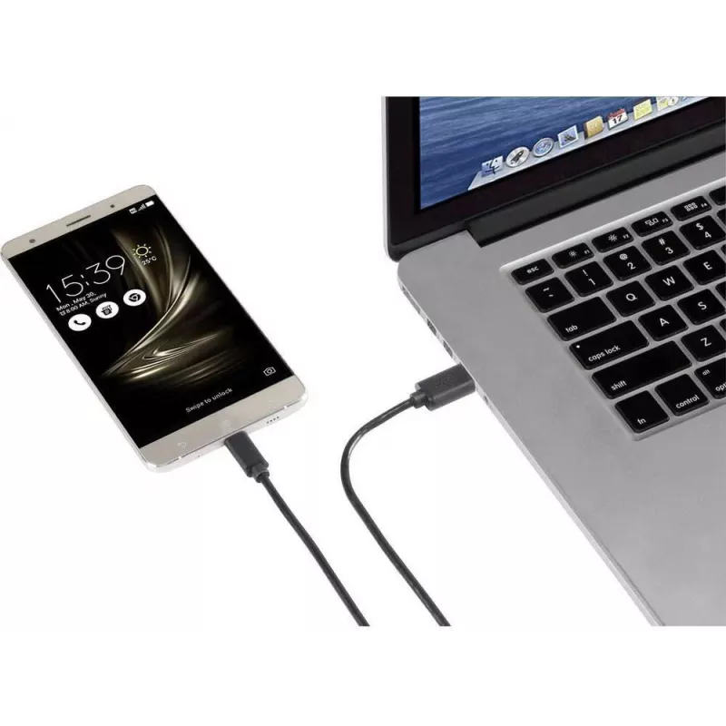 Renkforce RF-4599658 USB 3.2 Gen 1 Kabel, USB-A auf USB-C, 0,5 m, Schwarz