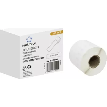 Renkforce RF-6027812 Etikettenrolle für DYMO LabelWriter, 190 x 54 mm, weißes Papier, Permanentkleber, 110 Etiketten