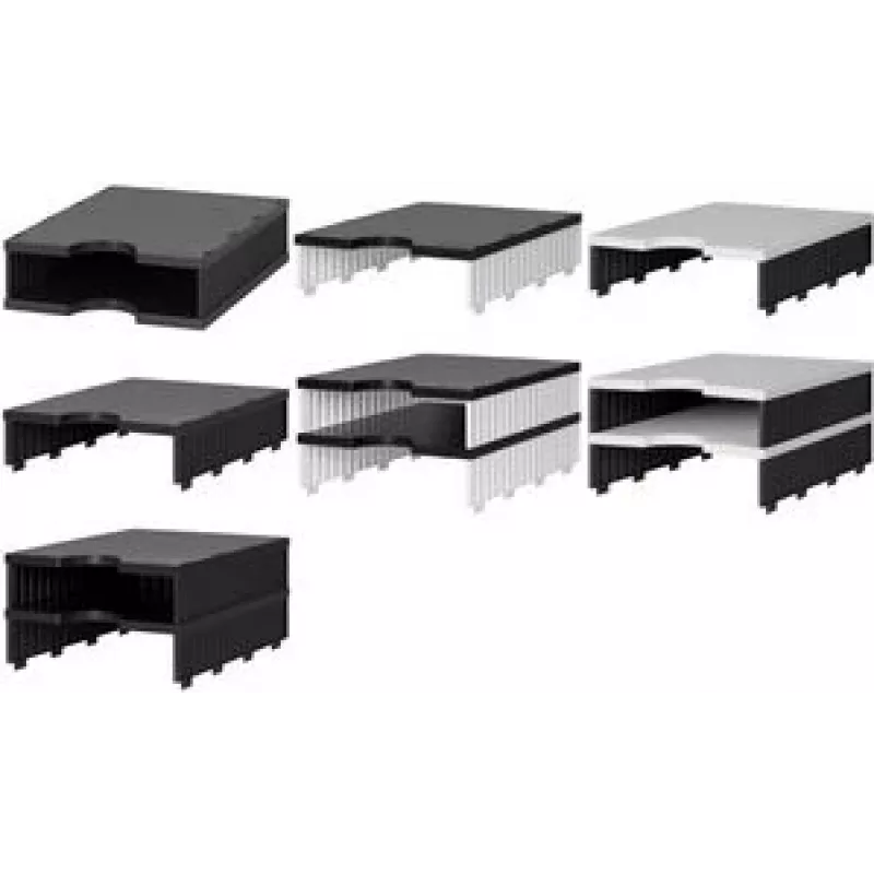 STYRO styrodoc uno 2-Fächer-Sortiermodul, Weiß/Schwarz 268-1102.09