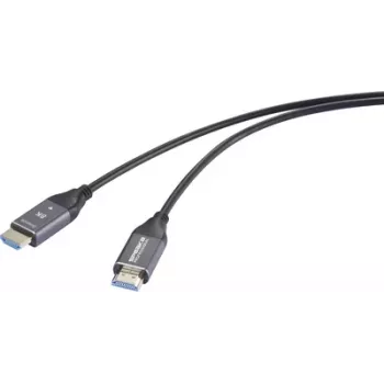 SpeaKa Professional HDMI Glasfaser-Verbindungskabel HDMI-A Stecker auf Stecker 50 m Schwarz (SP-12842676)