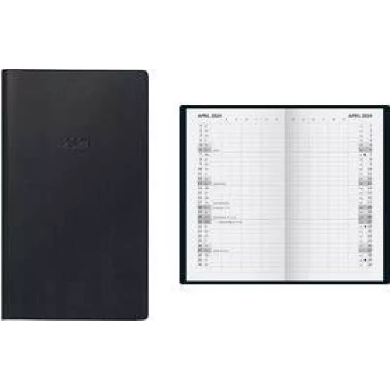 Glocken Taschenkalender 2024 Monatsübersicht, Schwarz, A6, Deutsch, 1 Stück 5031028904