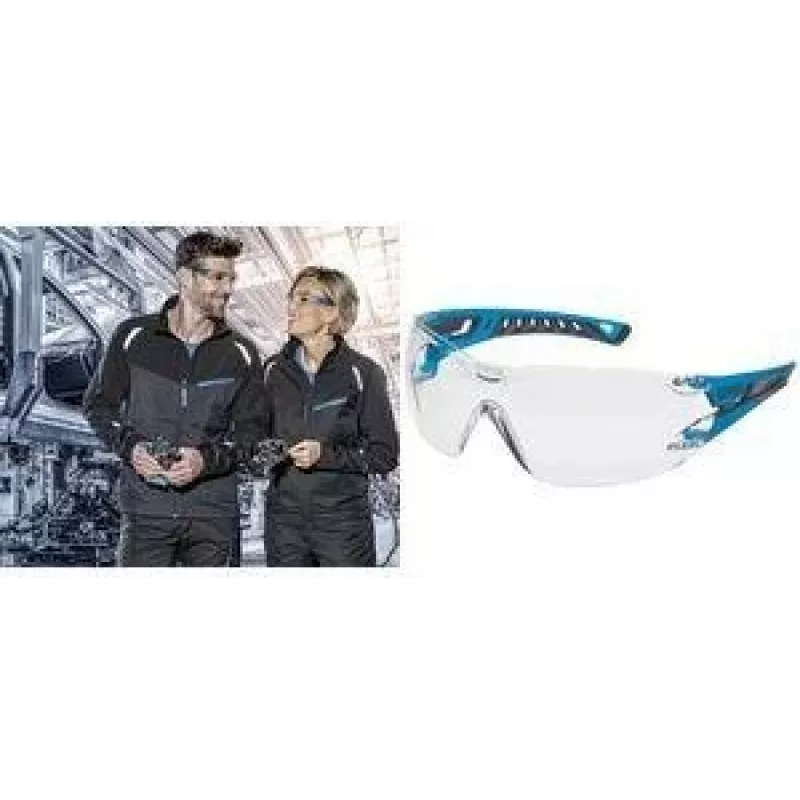 uvex pheos nxt Schutzbrille, Blau/Anthrazit Rahmen, Klare PC Linse, UV400, EN 166/170 9128265