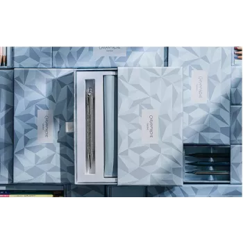 Caran d'Ache Ecridor Alpine Frost Kugelschreiber und Druckbleistift Set, schwarze Tinte, Medium, platinbeschichtet CC0890.025