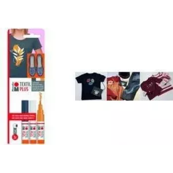Marabu Textil Painter Plus Stoffmalstift-Set, 3 mm Rundspitze, verschiedene Farben, 3 Stück 0118000000081