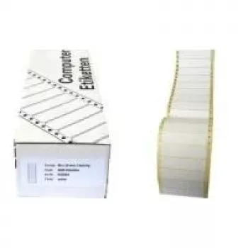 Kores EE8936 Endlosetiketten für Computer, 89 x 36 mm, 4000 Etiketten, Fanfold, Weiß, Permanentkleber, für Nadeldrucker