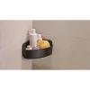 tesa LAVAA Duschkorb für Ecken, Mattschwarz, Selbstklebend, Bohrfrei, bis zu 6 kg 40518-00000-00
