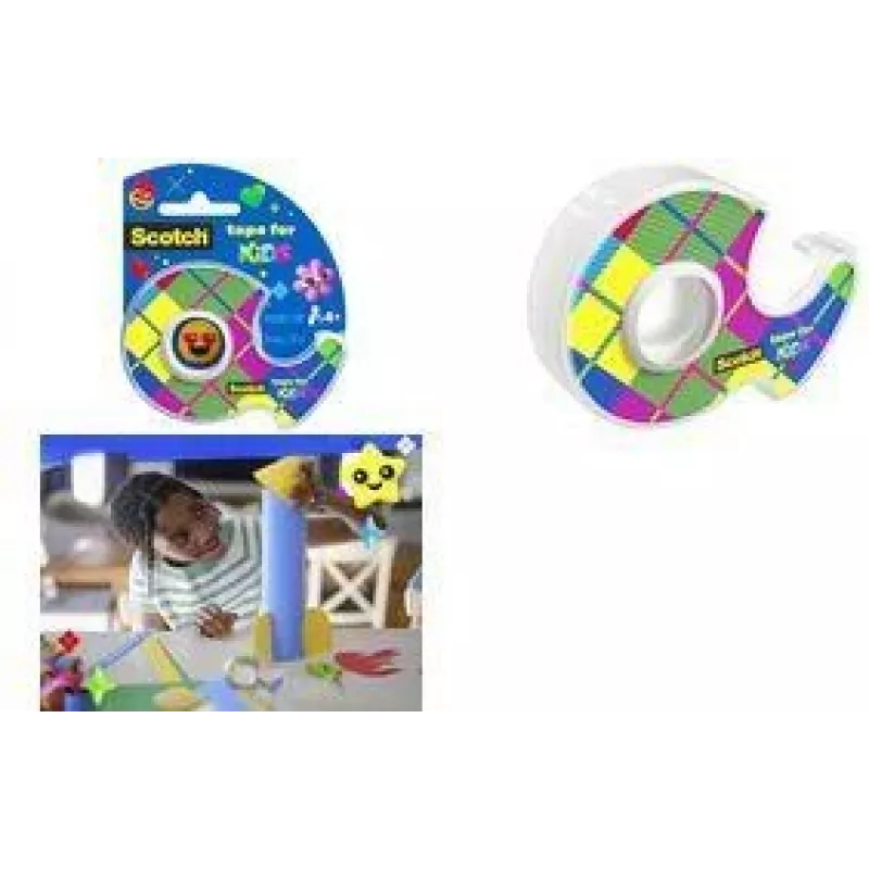 3M Scotch Kids Tape, 19 mm x 15 m, unsichtbares mattes Klebeband, Handabroller, 1 Rolle 7100410261