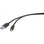 Renkforce RF-4535908 USB 3.2 Gen 1 Kabel, USB-A auf USB-C, 3 m, Schwarz