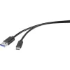 Renkforce RF-4535908 USB 3.2 Gen 1 Kabel, USB-A auf USB-C, 3 m, Schwarz