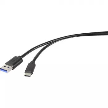 Renkforce RF-4535908 USB 3.2 Gen 1 Kabel, USB-A auf USB-C, 3 m, Schwarz