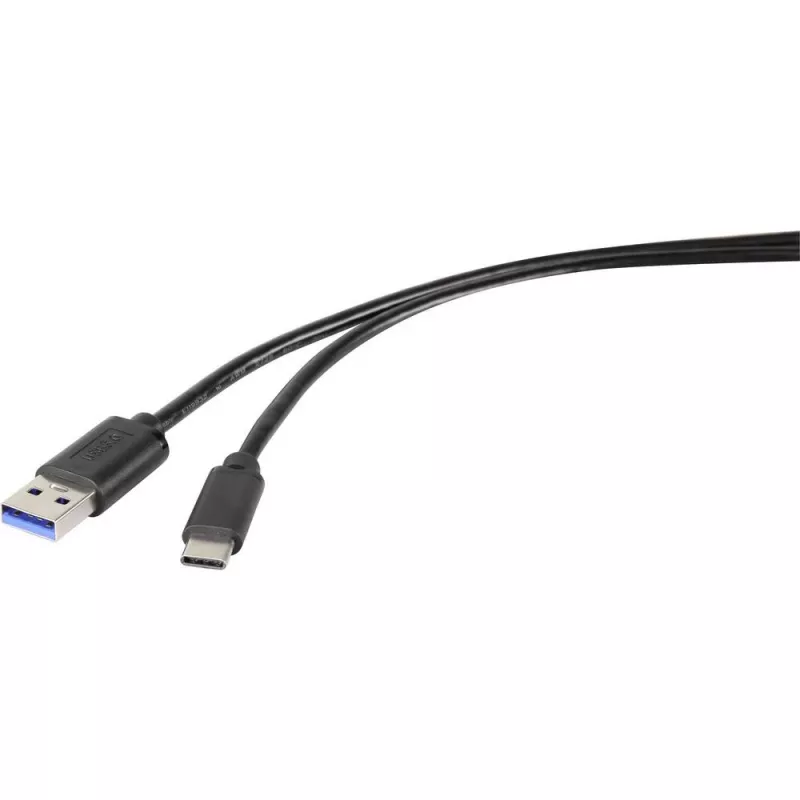 Renkforce RF-4535908 USB 3.2 Gen 1 Kabel, USB-A auf USB-C, 3 m, Schwarz
