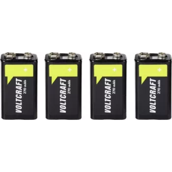 VOLTCRAFT 9 V Block Akku NiMH 270 mAh 8,4 V Ready to Use, 4er-Pack (VC-17275530)