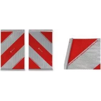 IWH Reflektierende Warnmarkierung für Hubladebühnen, Rot/Weiß, Selbstklebend, 133 x 133 mm, 1 Stück (097620)