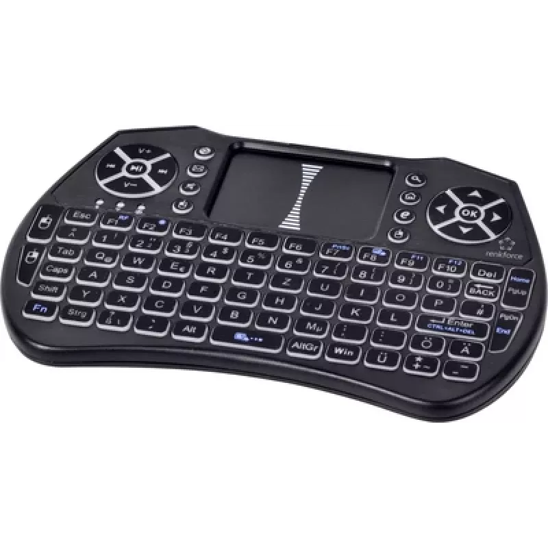 Renkforce RF-MWK-103 Kabellose Tastatur mit integriertem Touchpad, Deutsches QWERTZ, Schwarz RF-7481488