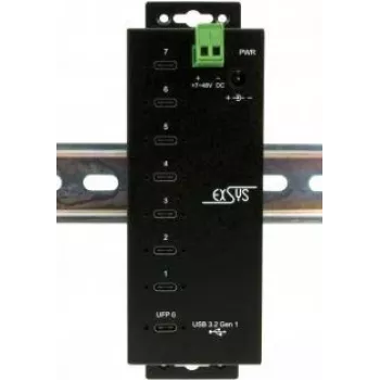 EXSYS EX-1147HMVS USB-C-Hub, USB 3.2 Gen 1, Schwarz