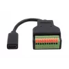 EXSYS EX-49124 USB-C Buchse auf 10-Pin Schraubklemmenblock Adapterkabel mit Drucktaster, USB 3.2 Gen 1, 15 cm