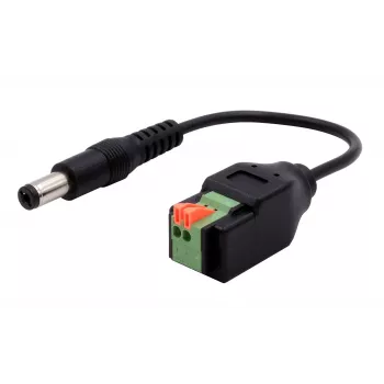 EXSYS EX-49140 DC-Stromstecker 5,5x2,1mm auf 2-poligen Klemmenblock Adapterkabel, 15 cm, Push-Button