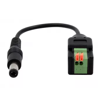 EXSYS EX-49140 DC-Stromstecker 5,5x2,1mm auf 2-poligen Klemmenblock Adapterkabel, 15 cm, Push-Button