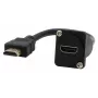 EXSYS EX-49162 HDMI Typ A Buchse auf Stecker Adapterkabel, 20 cm, 4K, High Speed mit Ethernet, Schwarz