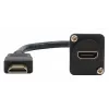 EXSYS EX-49162 HDMI Typ A Buchse auf Stecker Adapterkabel, 20 cm, 4K, High Speed mit Ethernet, Schwarz