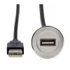 EXSYS EX-49181 Panel-Mount USB 2.0 Verlängerungskabel, USB-A Buchse auf USB-A Stecker, 30 cm, Metallplatte